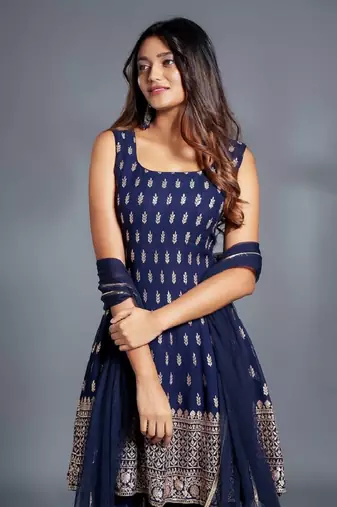 Royal Blue Embroidered ethnic Set