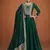 Green embroidered premium silk anarkali suit