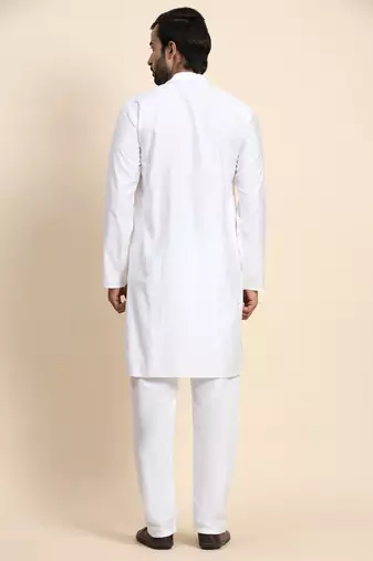 White viscose rayon self weaved kurta