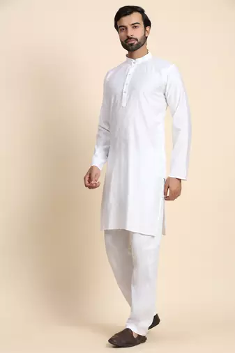 White viscose rayon self weaved kurta