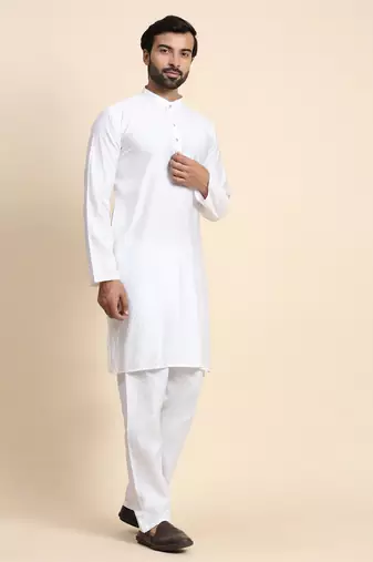 White viscose rayon self weaved kurta