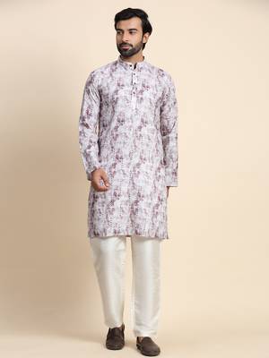 Grey viscose rayon mirror work kurta 1