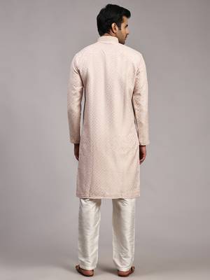 Pink viscose jacquard jacquard kurta 3