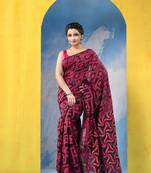 Black Resham Dhakai Jamdani Cotton Handloom Saree Playing Card Design Jamdani Saree Without Blouse