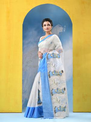 traditional bengal handloom sakuntala soft cotton sarees for saree with blouse piece 3