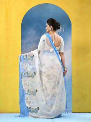 traditional bengal handloom sakuntala soft cotton sarees for saree with blouse piece 5