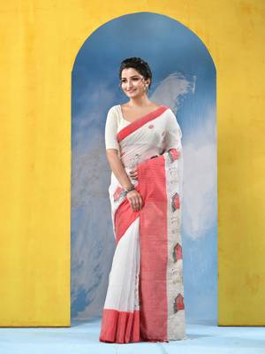 traditional bengal handloom sakuntala soft cotton sarees for saree with blouse piece 2