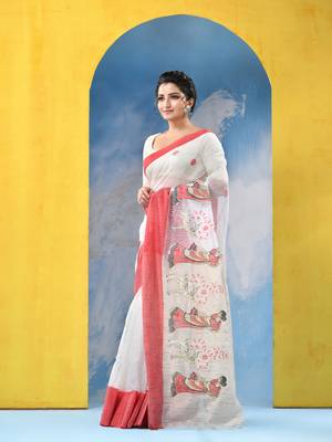 traditional bengal handloom sakuntala soft cotton sarees for saree with blouse piece 3