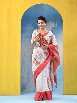 traditional bengal handloom sakuntala soft cotton sarees for saree with blouse piece 4
