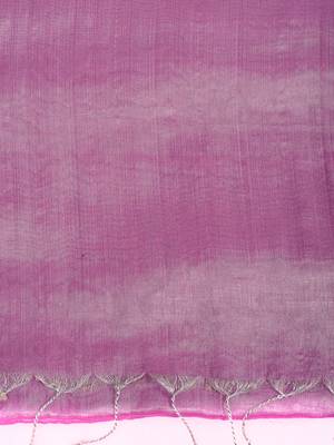 bengal Pink color changer tissue pure handloom cotton saree with blouse piece 5