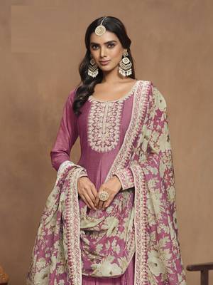 Pink embroidered Art Silk Anarkali suit with Dupatta			 4