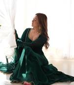 Georgette handwork gown with dupatta sets