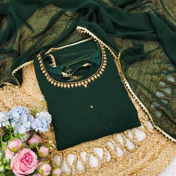 Georgette handwork gown with dupatta sets 3