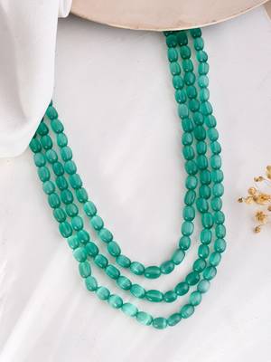 green beaded hand crafted  necklace for women & girls 2