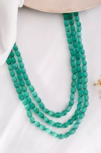 green beaded hand crafted  necklace for women & girls
