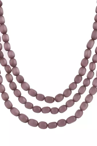 pink beads hand crafted necklace for women