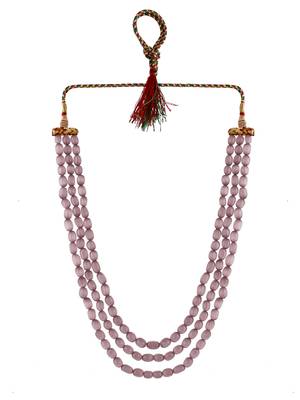 pink beads hand crafted necklace for women 4