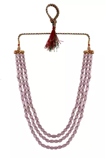 pink beads hand crafted necklace for women
