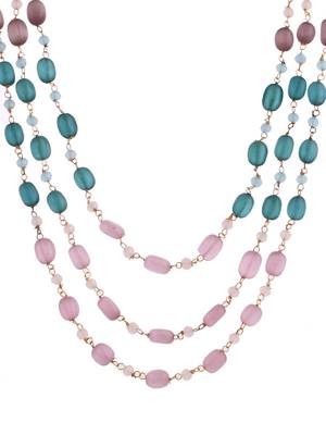 Multi beads &  gold-plated beaded  hand crafeted necklace 3