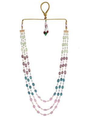 Multi beads &  gold-plated beaded  hand crafeted necklace 4