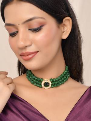 green  choker necklace for women & girls 1