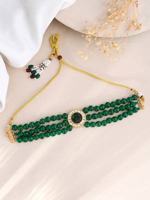 green  choker necklace for women & girls 2