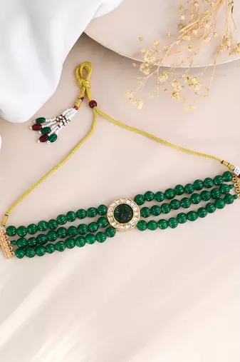 green  choker necklace for women & girls