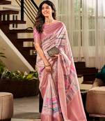 Pink Designer Digital Printed Soft silk blend Saree With Blouse