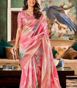 Pink Designer Digital Printed Soft silk blend Saree With Blouse