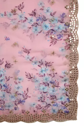 Digital print orgenza sequnce work dupatta for women and girls to wear on gown chaniya choli kurti etc