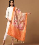 Digital print chanderi zari embroadery zahal work dupatta for women and girls to wear on gown chaniya choli kurti etc