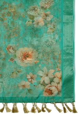Digital print chanderi zari embroadery zahal work dupatta for women and girls to wear on gown chaniya choli kurti etc 5