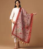 Digital print chanderi zari embroadery zahal work dupatta for women and girls to wear on gown chaniya choli kurti etc