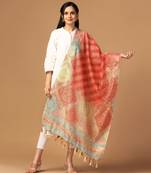 Digital print chanderi zari embroadery zahal work dupatta for women and girls to wear on gown chaniya choli kurti etc