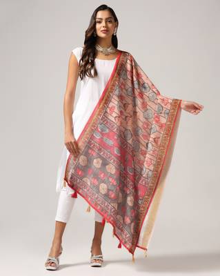 Digital print lilen blend zari dupatta for women and girls to wear on gown chaniya choli kurti etc 1