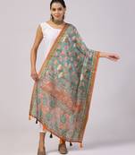 Digital print lilen blend zari dupatta for women and girls to wear on gown chaniya choli kurti etc