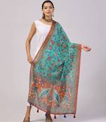 Digital print lilen blend zari dupatta for women and girls to wear on gown chaniya choli kurti etc