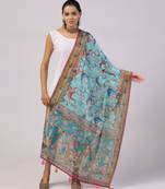 Digital print lilen blend zari dupatta for women and girls to wear on gown chaniya choli kurti etc