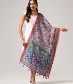 Digital print lilen blend zari dupatta for women and girls to wear on gown chaniya choli kurti etc