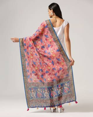 Digital print lilen blend zari dupatta for women and girls to wear on gown chaniya choli kurti etc 3