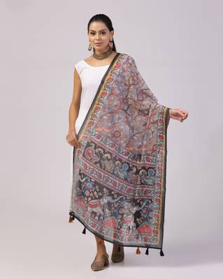 Digital print lilen blend zari dupatta for women and girls to wear on gown chaniya choli kurti etc 1