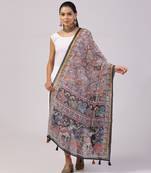 Digital print lilen blend zari dupatta for women and girls to wear on gown chaniya choli kurti etc