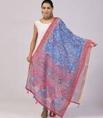 Digital print lilen blend zari dupatta for women and girls to wear on gown chaniya choli kurti etc