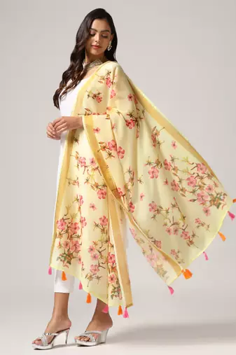 Digital print lilen blend zari dupatta for women and girls to wear on gown chaniya choli kurti etc