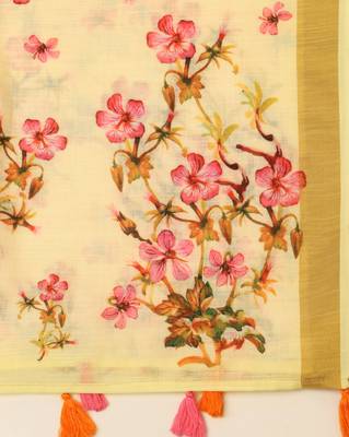 Digital print lilen blend zari dupatta for women and girls to wear on gown chaniya choli kurti etc 5