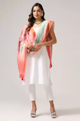 Digital print lilen blend zari dupatta for women and girls to wear on gown chaniya choli kurti etc