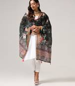 Digital print lilen blend zari dupatta for women and girls to wear on gown chaniya choli kurti etc