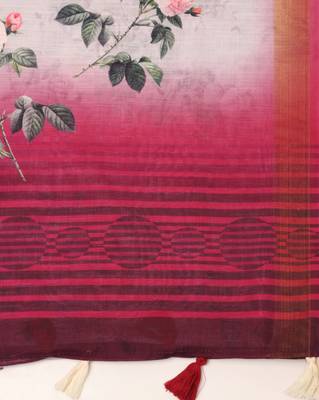 Digital print lilen blend zari dupatta for women and girls to wear on gown chaniya choli kurti etc 4