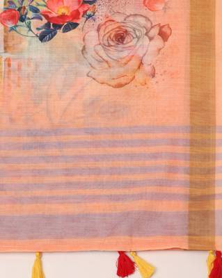 Digital print lilen blend zari dupatta for women and girls to wear on gown chaniya choli kurti etc 5