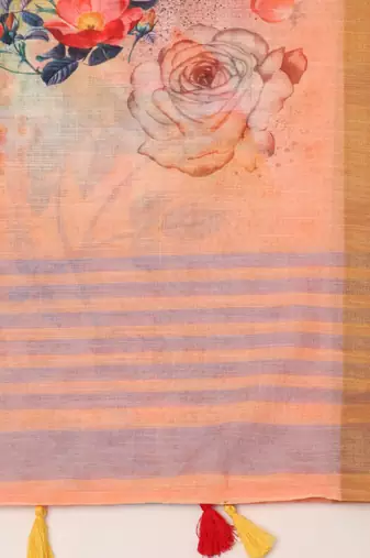 Digital print lilen blend zari dupatta for women and girls to wear on gown chaniya choli kurti etc